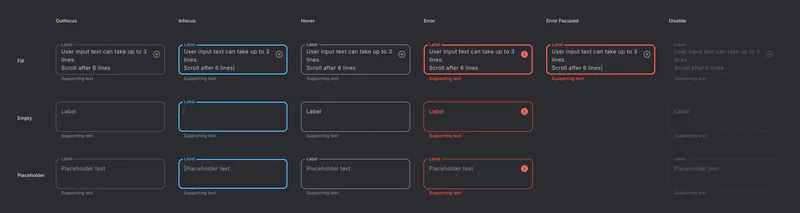 Standard Text Fields Single Line